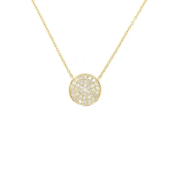 Disc Diamond Pendant Necklace
