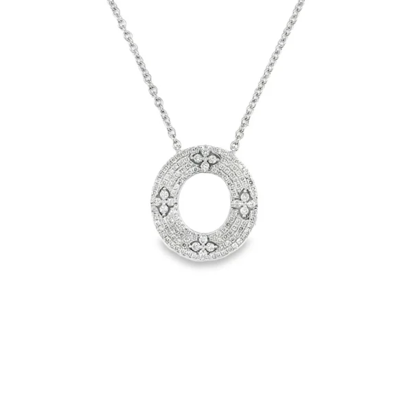 Oval Diamond Pendant Necklace