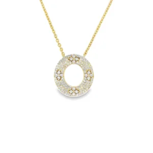 Circle Diamond Pendant Necklace