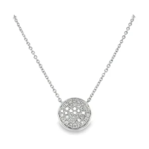 Round Diamond Disc Necklace