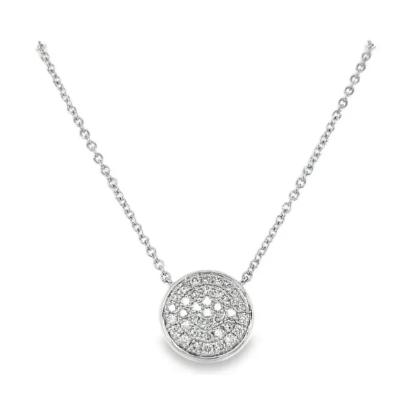Round Diamond Disc Necklace