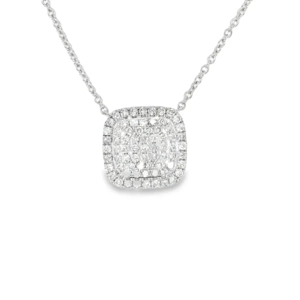 Cushion Halo Diamond Pendant