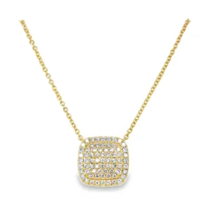 Cushion Diamond Pendant Necklace