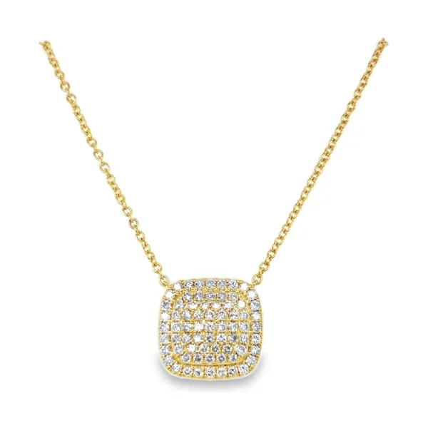 Cushion Diamond Pendant Necklace