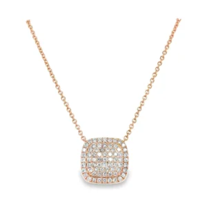 Cushion Diamond Pendant Necklace