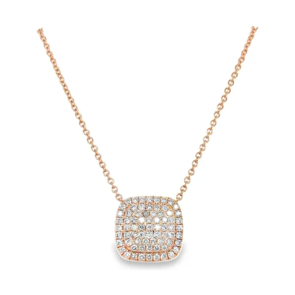 Cushion Diamond Pendant Necklace