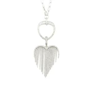Diamond Heart Fringe Pendant