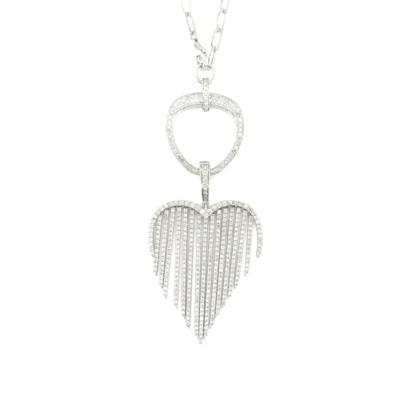 Diamond Heart Fringe Pendant