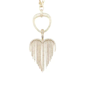 Diamond Heart Fringe Necklace