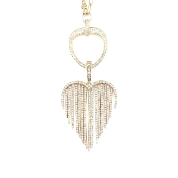 Diamond Heart Fringe Necklace