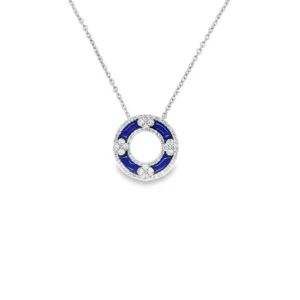Lapis Diamond Circle Necklace
