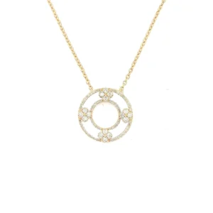 Circle Diamond Pendant Necklace
