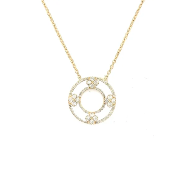 Circle Diamond Pendant Necklace