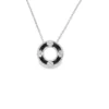 Black Enamel Circle Pendant Necklace