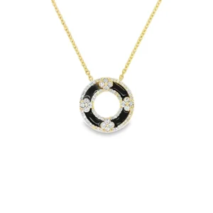 Black Enamel Diamond Necklace