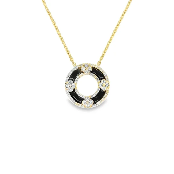 Black Enamel Diamond Necklace