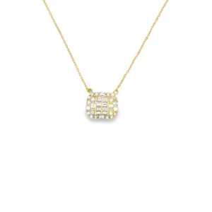 Cushion Diamond Pendant Necklace