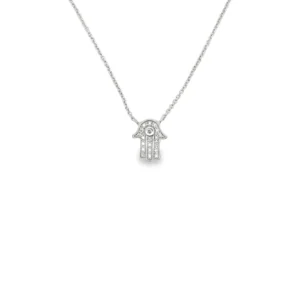 Hamsa Diamond Pendant Necklace