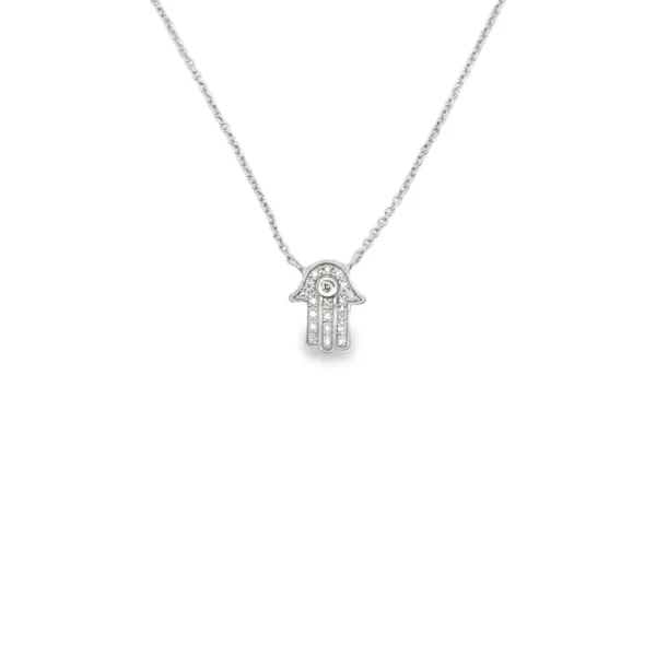Hamsa Diamond Pendant Necklace
