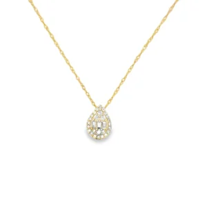 Teardrop Diamond Pendant Necklace