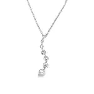 Curved Diamond Drop Necklace