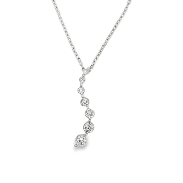 Curved Diamond Drop Necklace