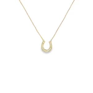 Horseshoe Diamond Pendant Necklace