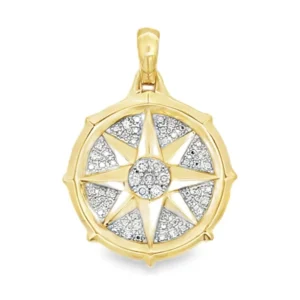 Compass Diamond Medallion Pendant