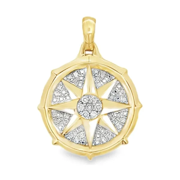 Compass Diamond Medallion Pendant