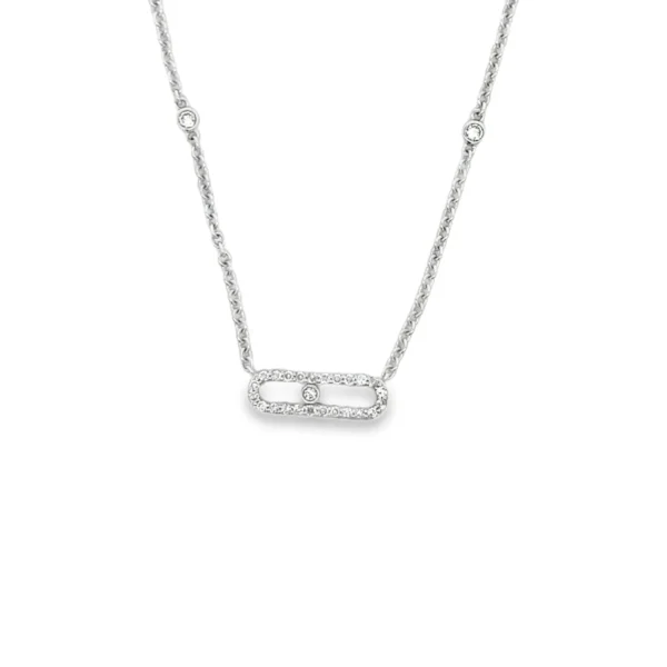 Oval Diamond Pendant Necklace