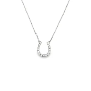 Horseshoe Diamond Pendant Necklace