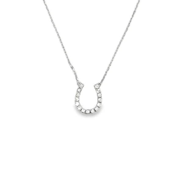 Horseshoe Diamond Pendant Necklace