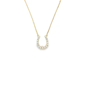 Horseshoe Diamond Pendant Necklace