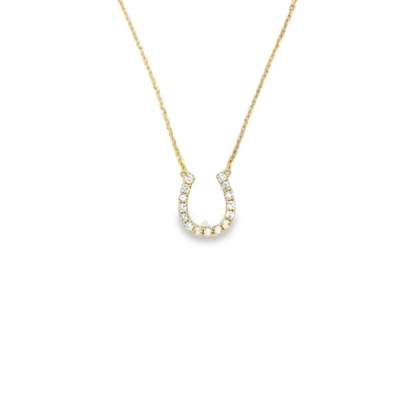 Horseshoe Diamond Pendant Necklace