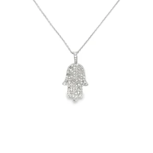Hamsa Diamond Pendant Necklace