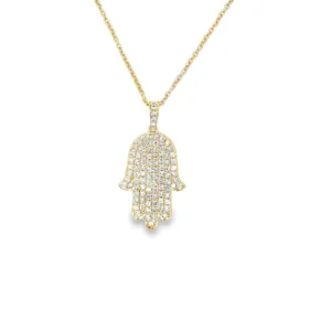 Hamsa Diamond Pendant Necklace