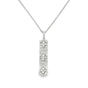 Diamond Bar Pendant Necklace