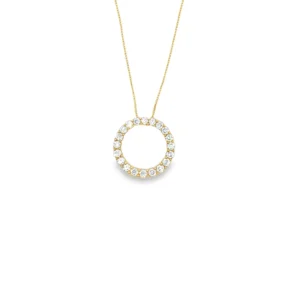 Circle Diamond Pendant Necklace