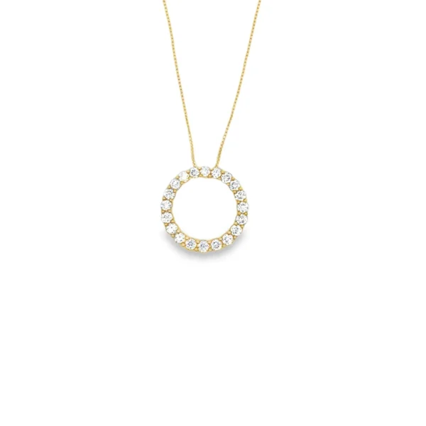 Circle Diamond Pendant Necklace