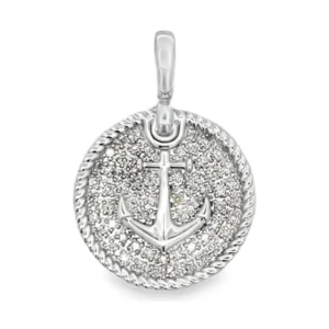 Diamond Anchor Medallion Pendant