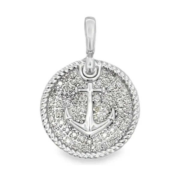 Diamond Anchor Medallion Pendant