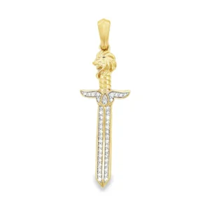 Diamond Sword Pendant Necklace