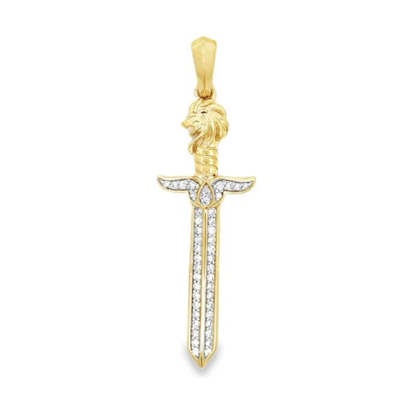 Diamond Sword Pendant Necklace