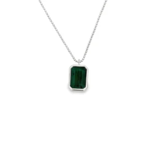 Emerald Cut Pendant Necklace