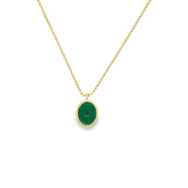 Oval Emerald Pendant Necklace