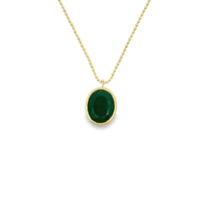 Oval Emerald Pendant Necklace
