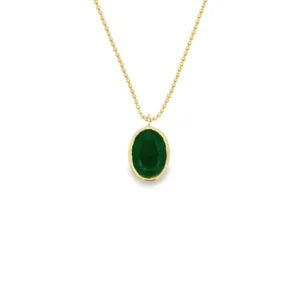 Oval Emerald Pendant Necklace