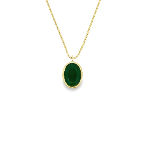 Oval Emerald Pendant Necklace