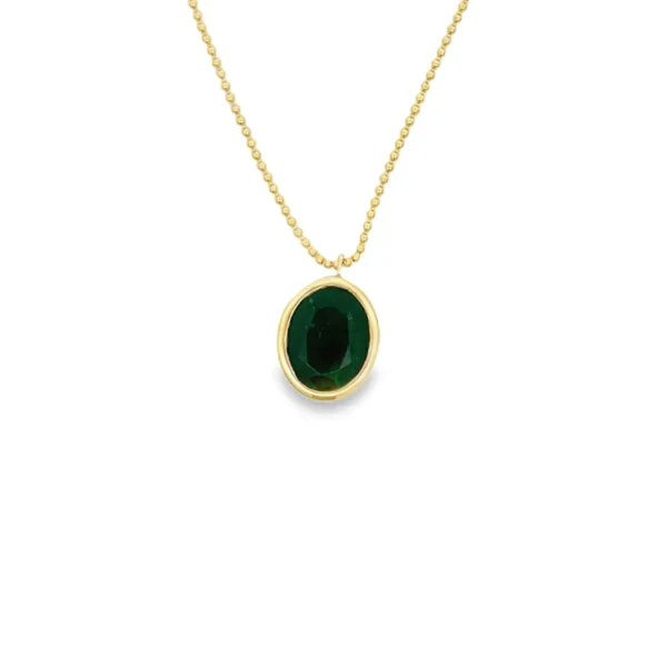 Oval Emerald Pendant Necklace