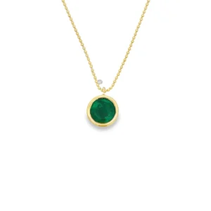 Emerald Bezel Pendant Necklace